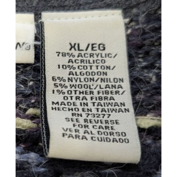 Croft & Barrows Women's Cardigan Blue Multicolor Fair Isle Sweater Size 1XL Boho - Picture 4 of 16